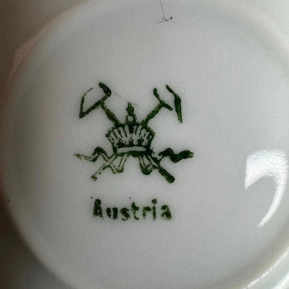 Antique Austria Porcelain Salad‎ Plate Purple Gold Rim 8.5